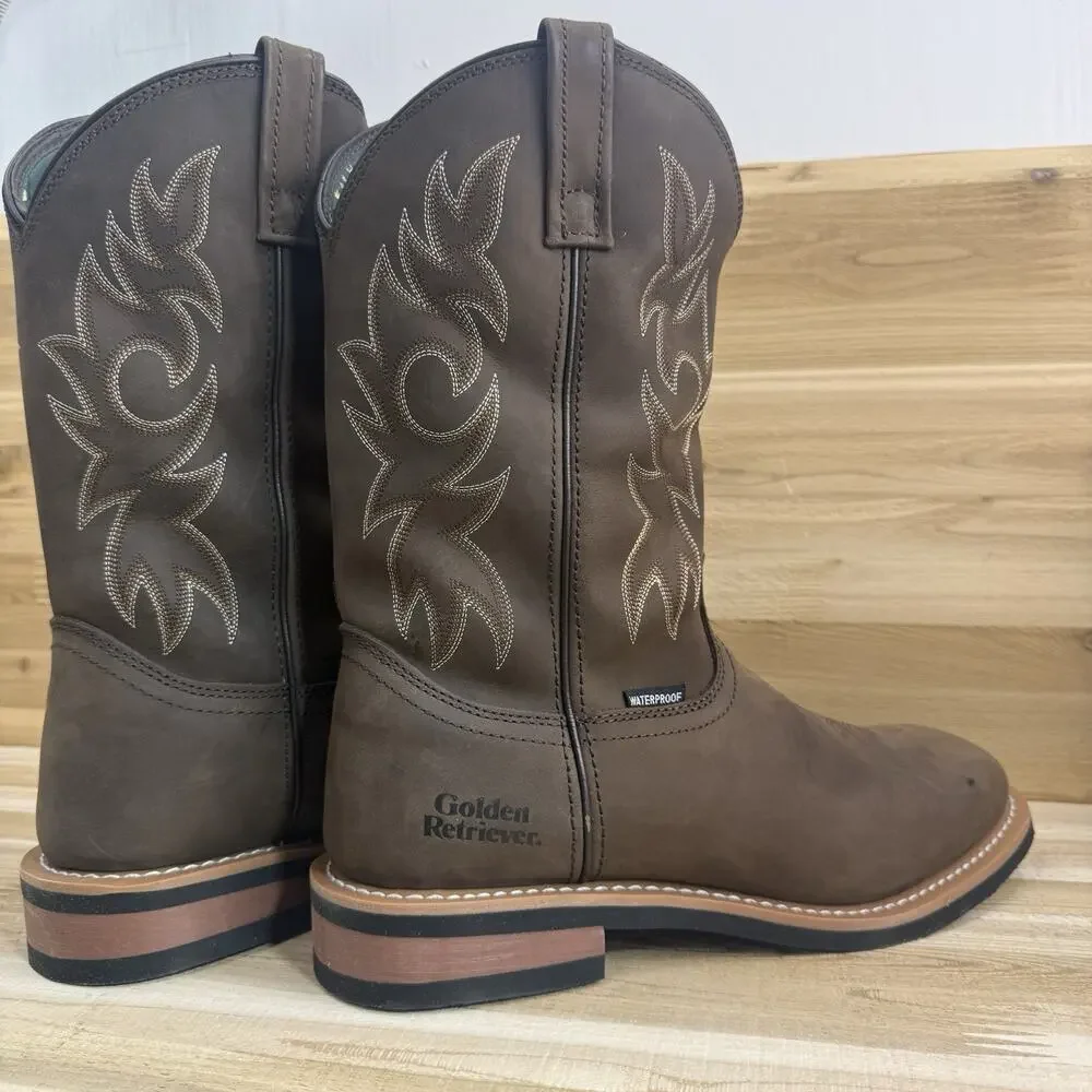 Golden Retriever Western G11242N Work Boots Square Toe Pull on Men’s Size 11